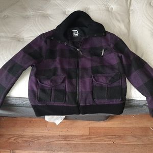 Black & Purple Dollhouse Outerwear Cropped Jacket